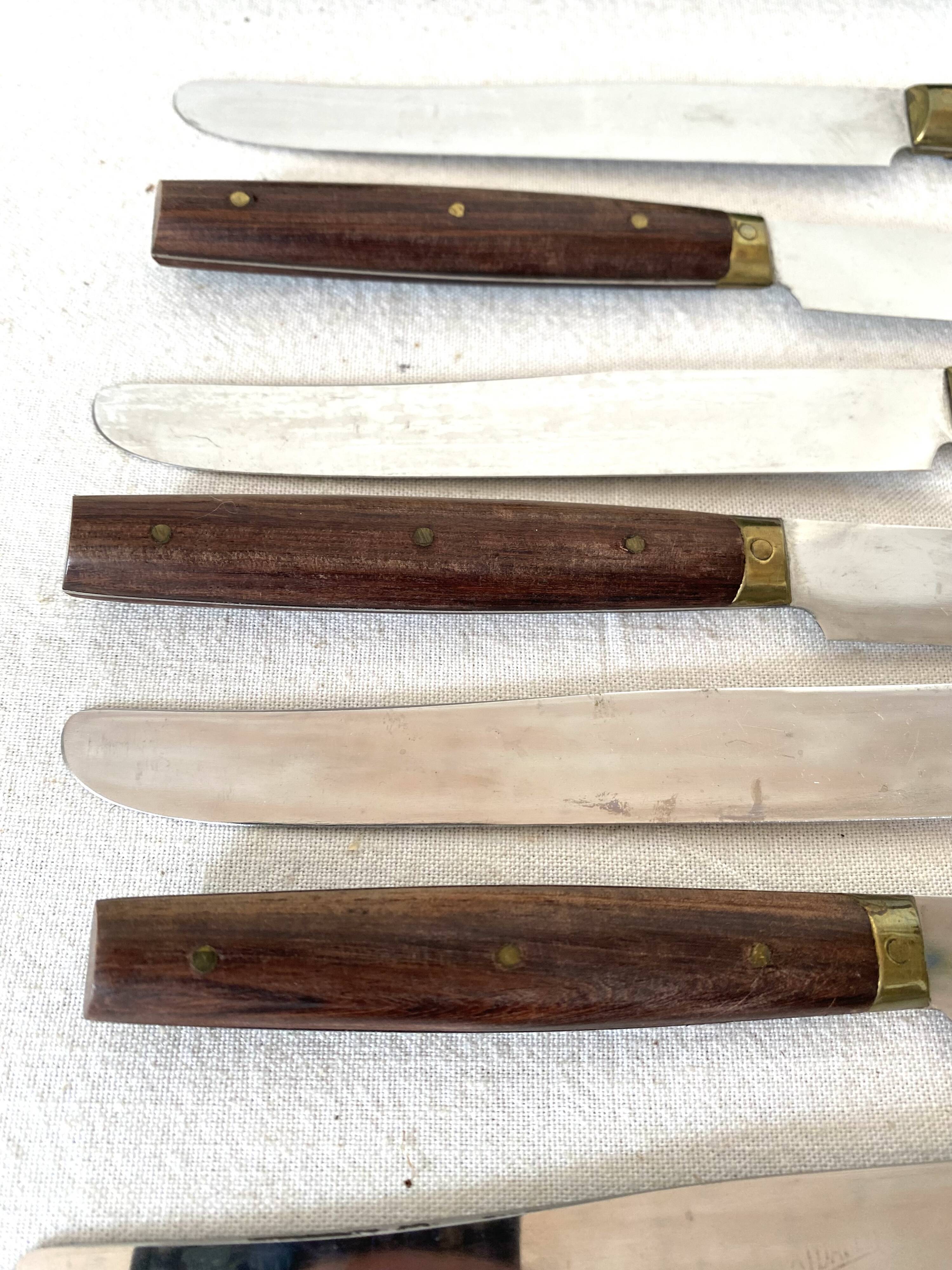 Vintage stainless steel and wood knives