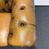 Brown Leather Vintage Chesterfield armchair
