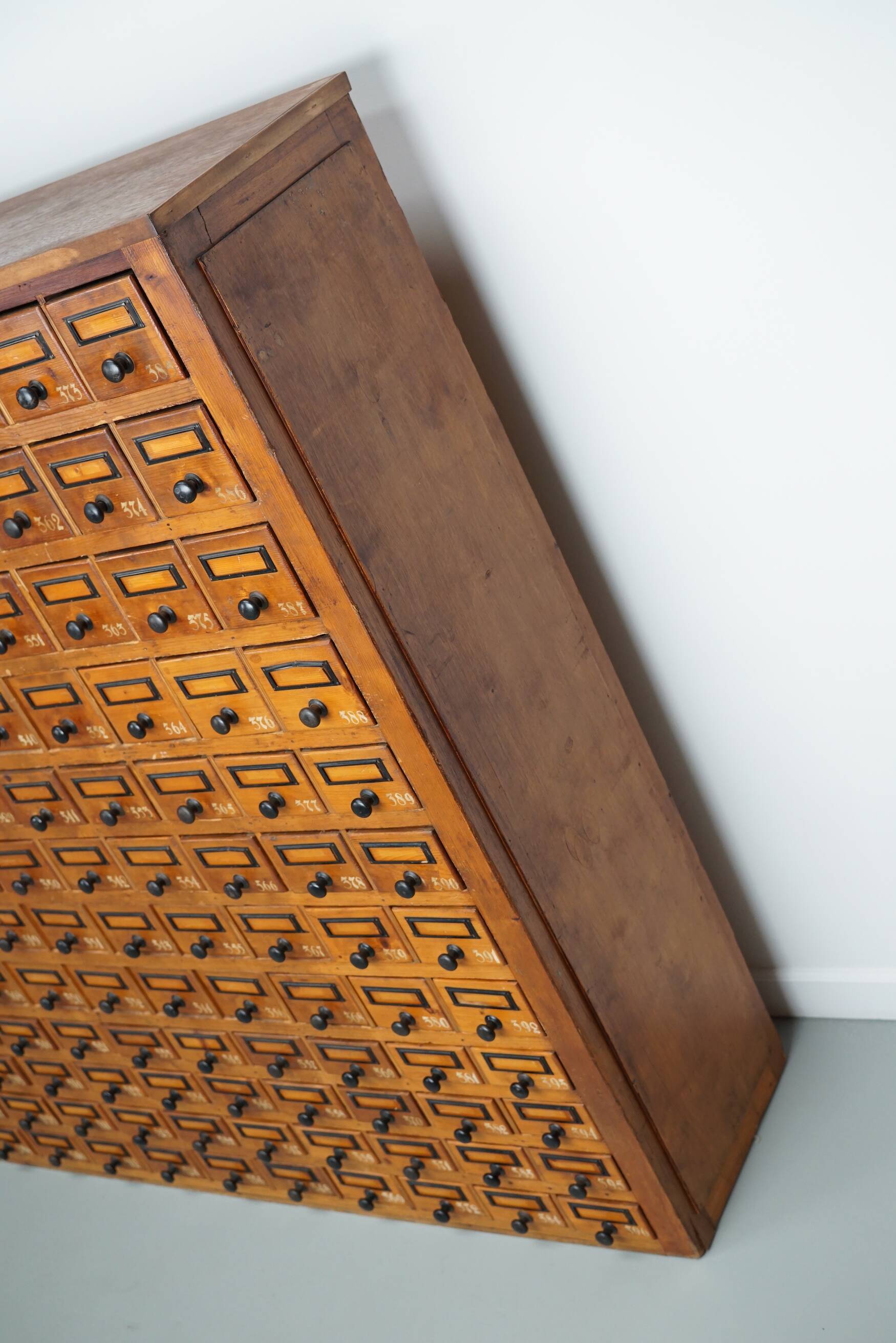 Dutch Industrial Pine Apothecary / Workshop Cabinet, circa 1930s