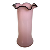 Vase frou frou en pâte de verre rose