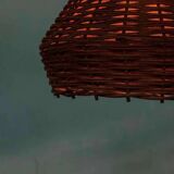 Bohemian suspension from the sixties, woven vintage lampshade.