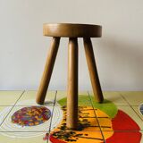 Small tripod stool in solid wood