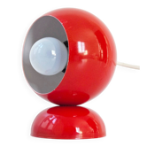 Lampe Space Age en tôle laquée rouge dans le goût de Magistretti, 1960