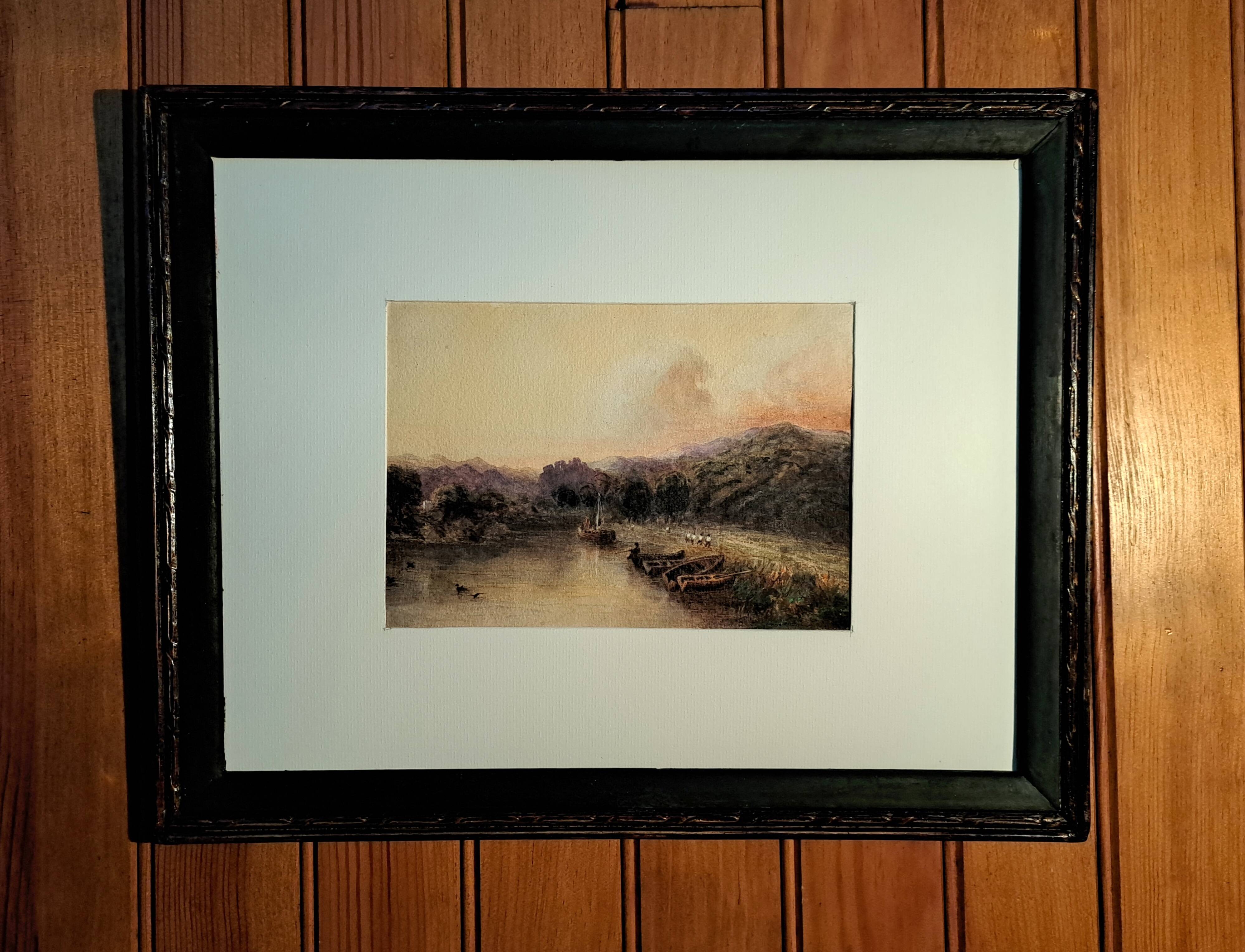 Impressionist watercolour 19th century - Romantic marine - English school + 4 new CDs