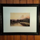 Impressionist watercolour 19th century - Romantic marine - English school + 4 new CDs