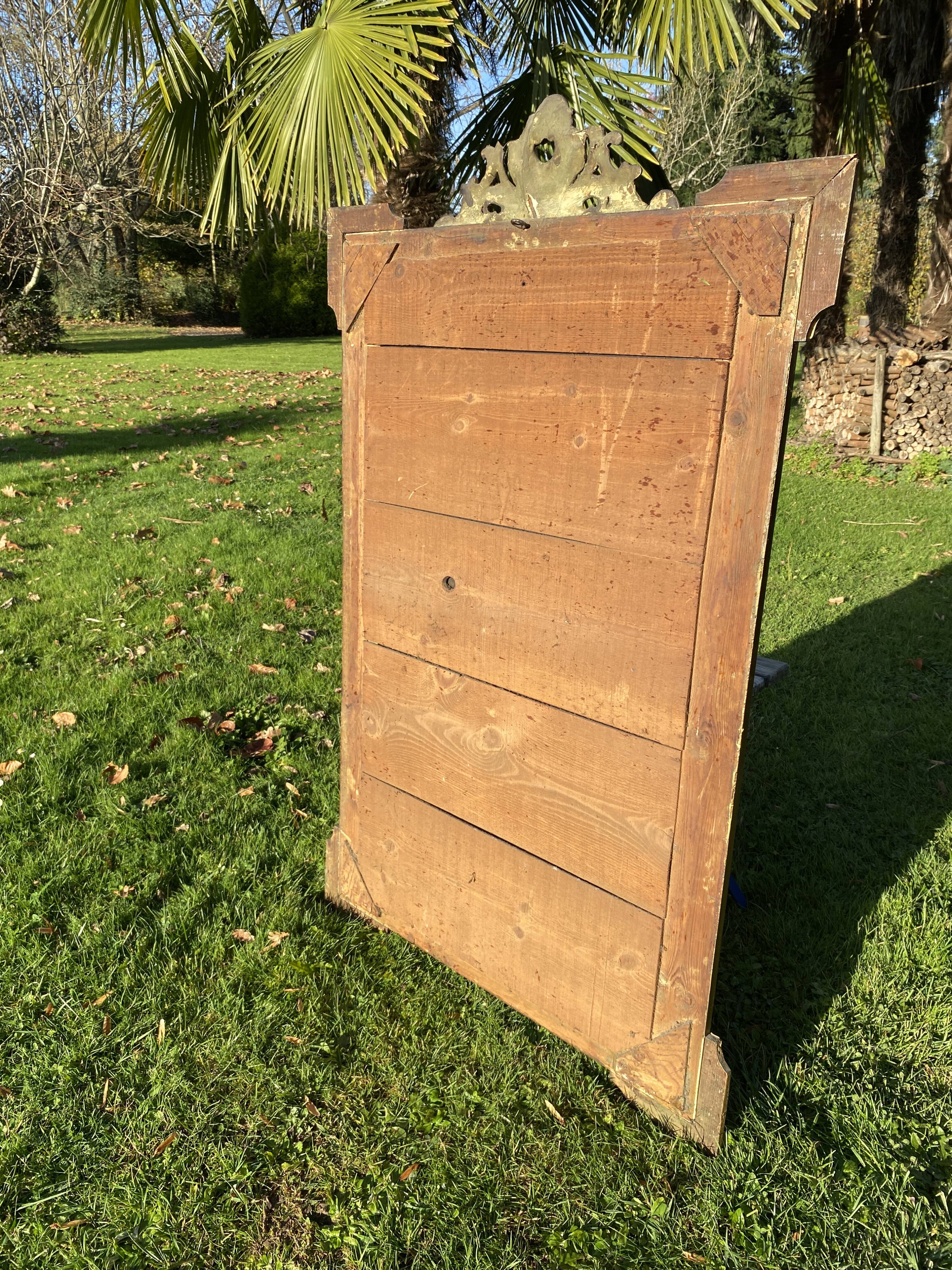 Large antique mercury-gilded mirror from the Napoleon III period