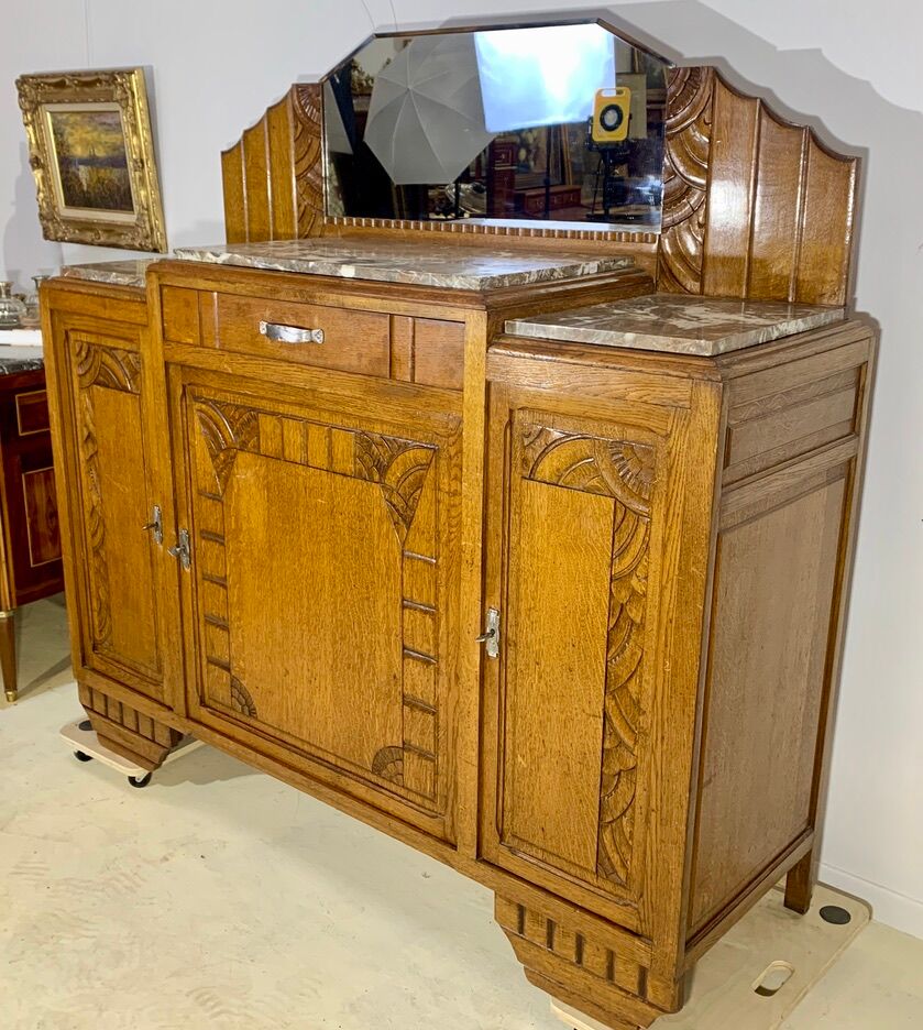 Buffet art deco en chêne massif