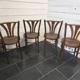 4 chaises bistrot en bois courbé