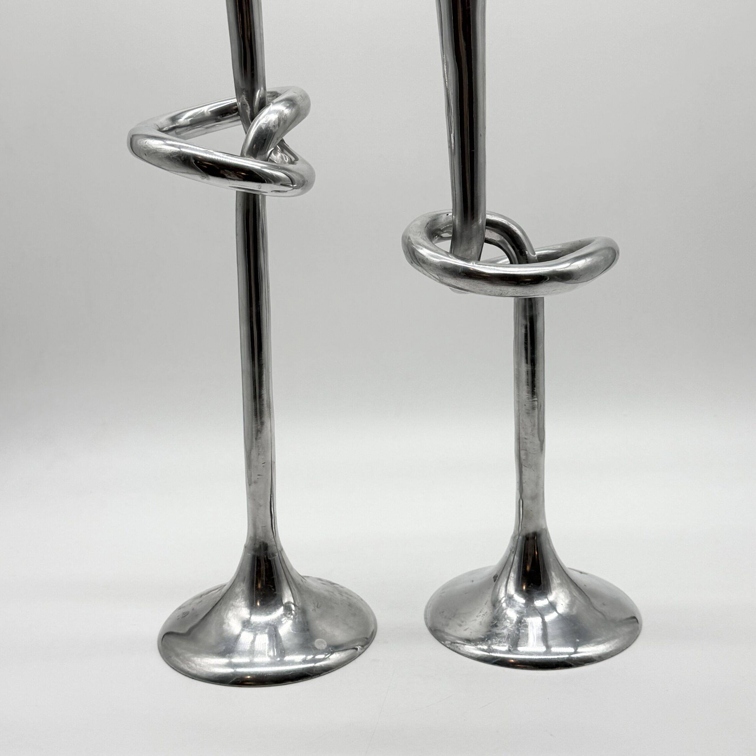 XXL "Giant Knot" candlestick pair – 1980s