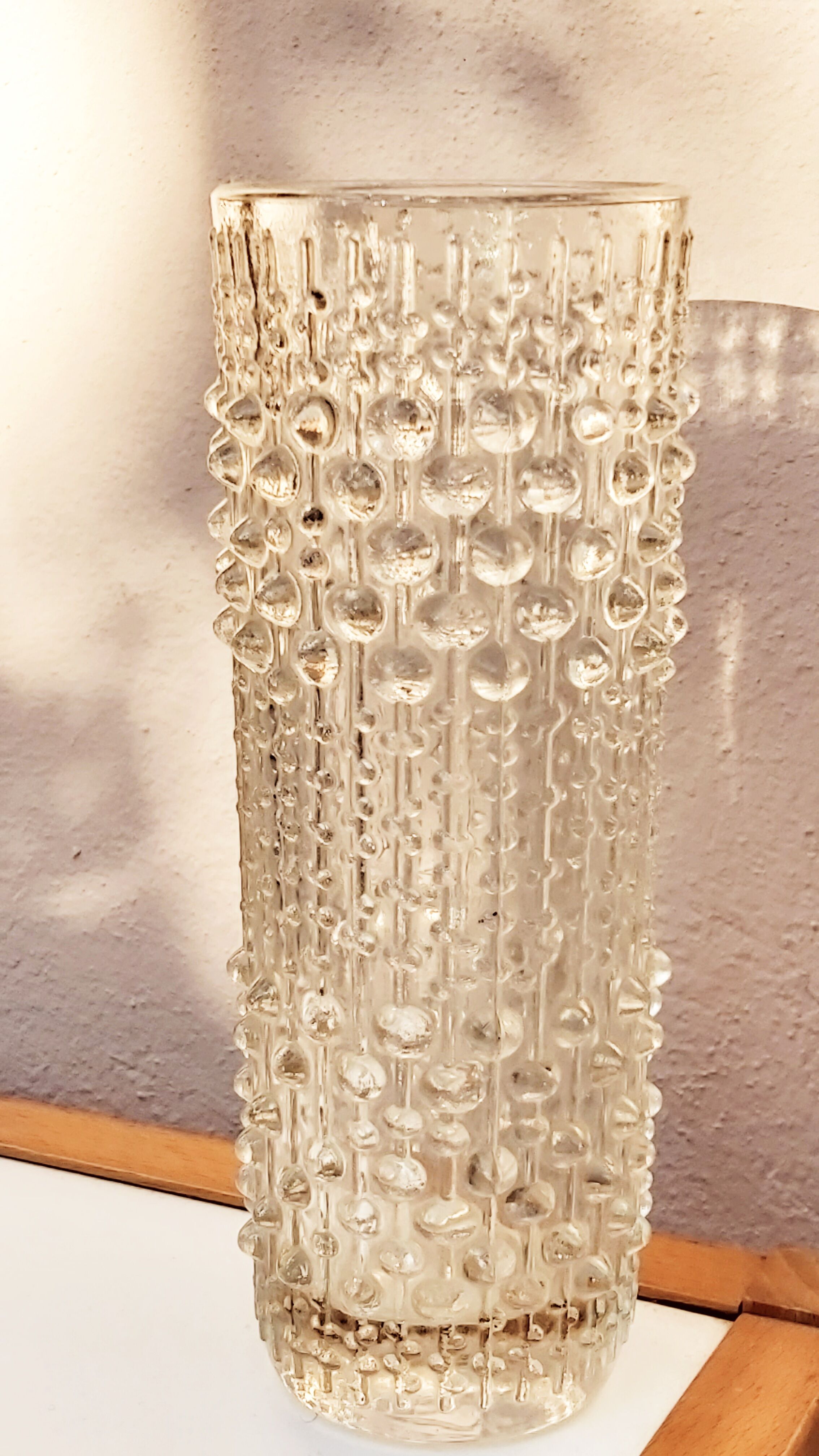 Brutalist crystal vase 1970