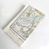 Vintage map 1970 Paris and its quarters 74x55cm