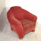 Red fabric club chair