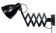 Industrial Black Scissor Wall Lamp, 1950s