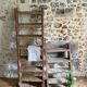 Decorative wooden ladder or towel rack.