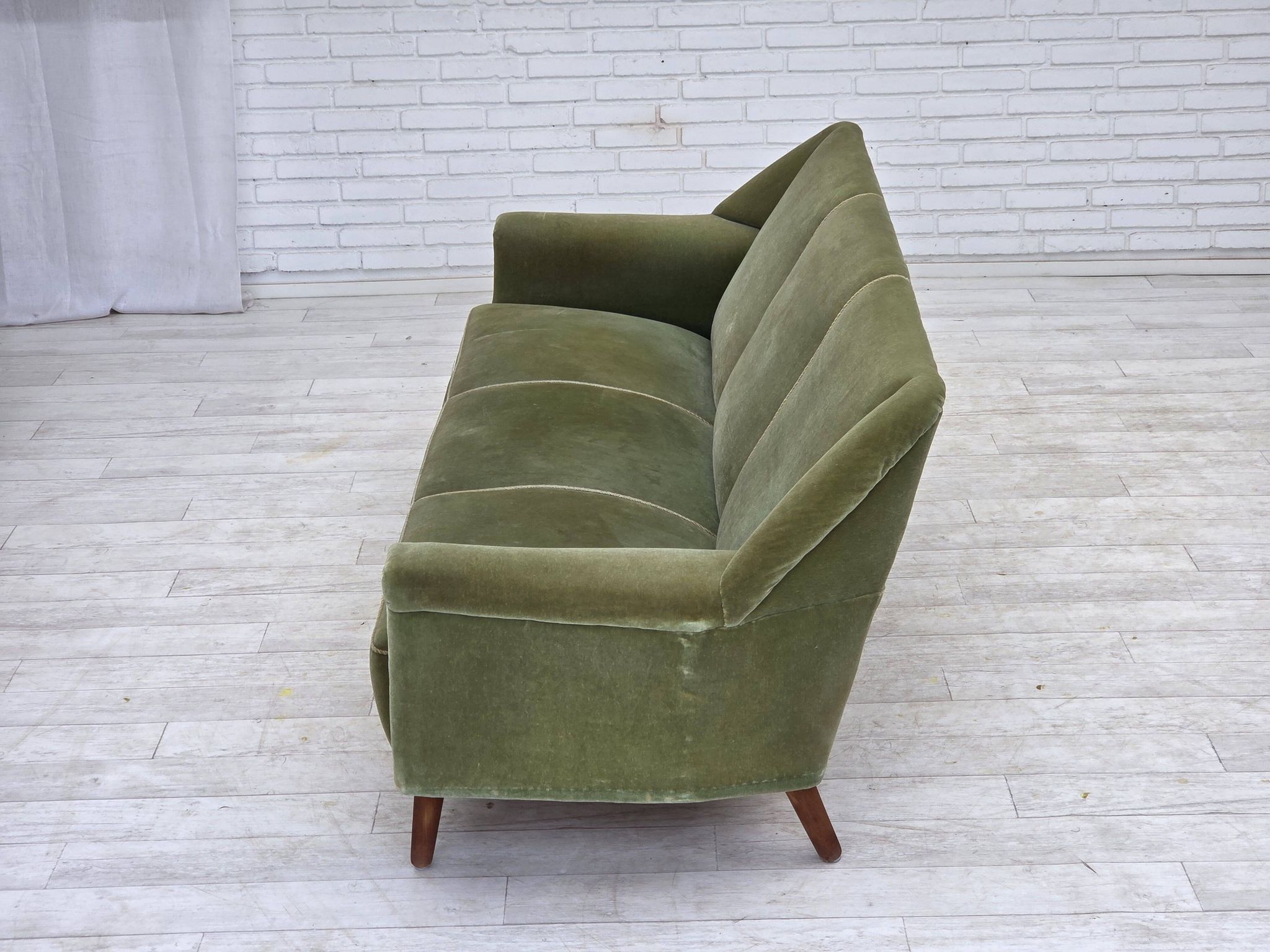 1970s, Danish by Kurt Østervig, 3-seater sofa, furniture velour, teak wood.