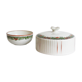 Beurrier en porcelaine anvcienne, vintage, France