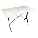 Garden table cast iron legs rectangular marble top