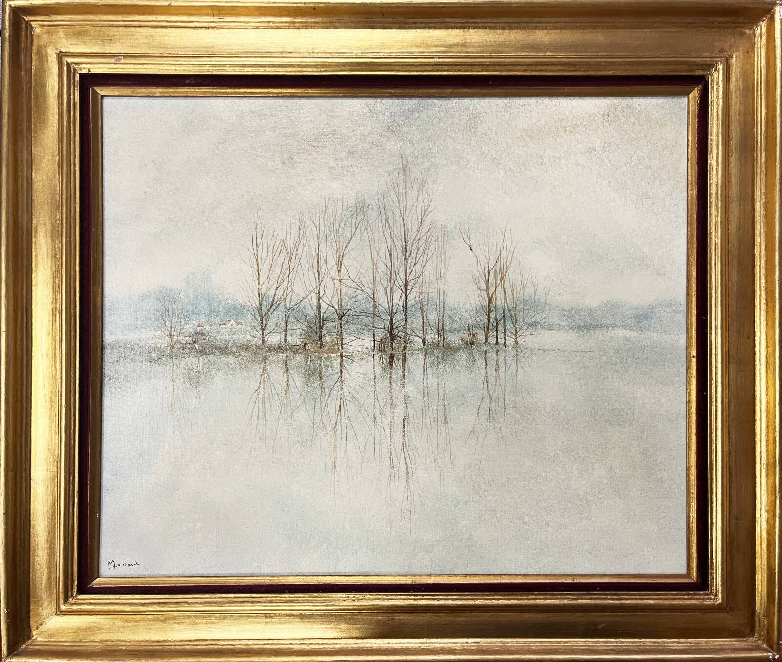 Tableau HST "Pond in the Grand Morin Valley" Marne by L. Maissard