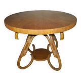 Table basse circulaire en bambou, années 1960