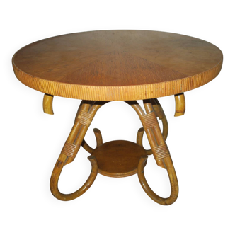 Circular bamboo coffee table, 1960s