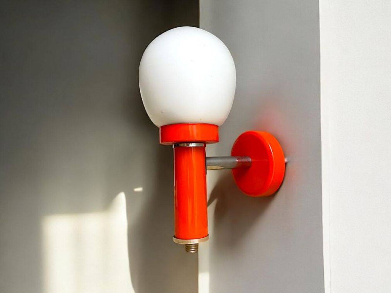Mid Century orange wall sconce lamp 1970s