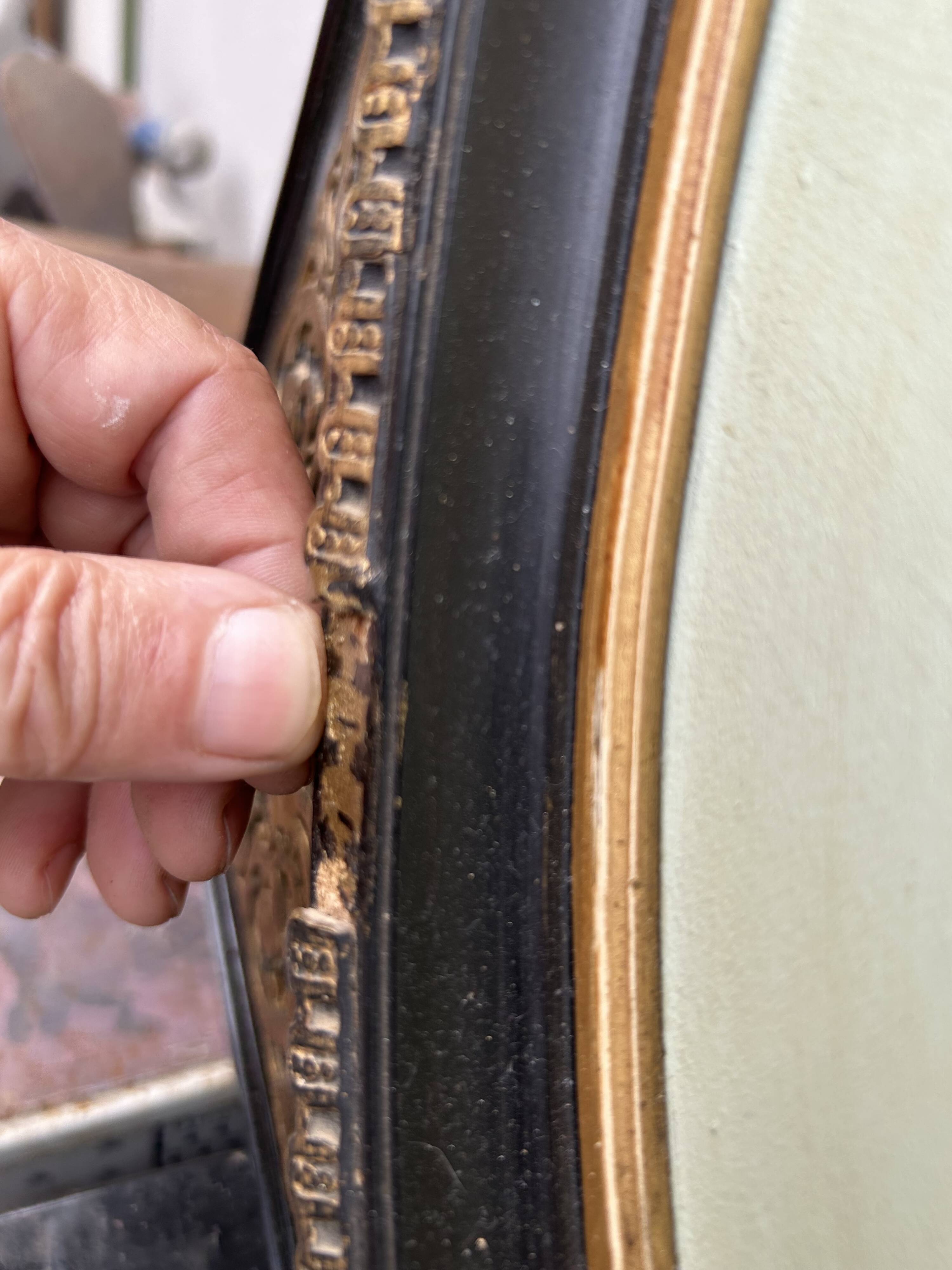 Painting of a bouquet of flowers on a panel in a medallion frame, Napoleon