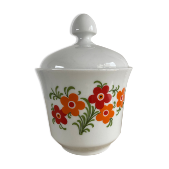 Sucrier, pot à sucre en porcelaine années 70