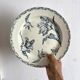 Round ironstone dish Luneville K&G tulip motif