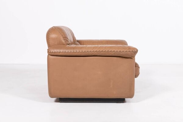 De Sede DS 101 brown leather lounge chairs, 1970's