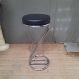 Bar stool in skai and stainless steel