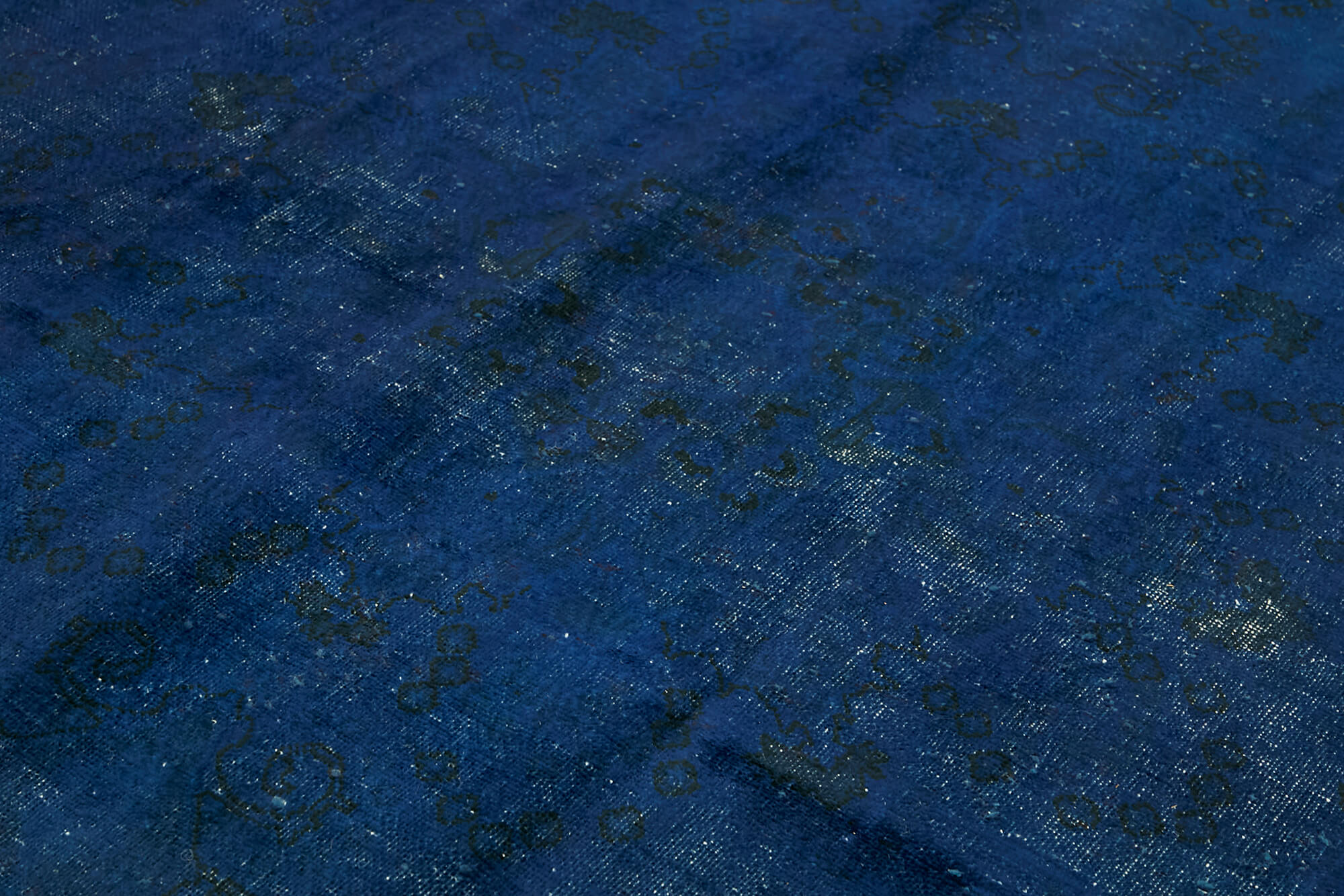 Hand-knotted anatolian vintage 1970s blue wool carpet