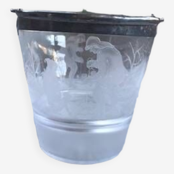 Old cut glass ice bucket