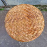 High bar stool in woven rattan