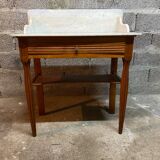 Antique dressing table, white marble
