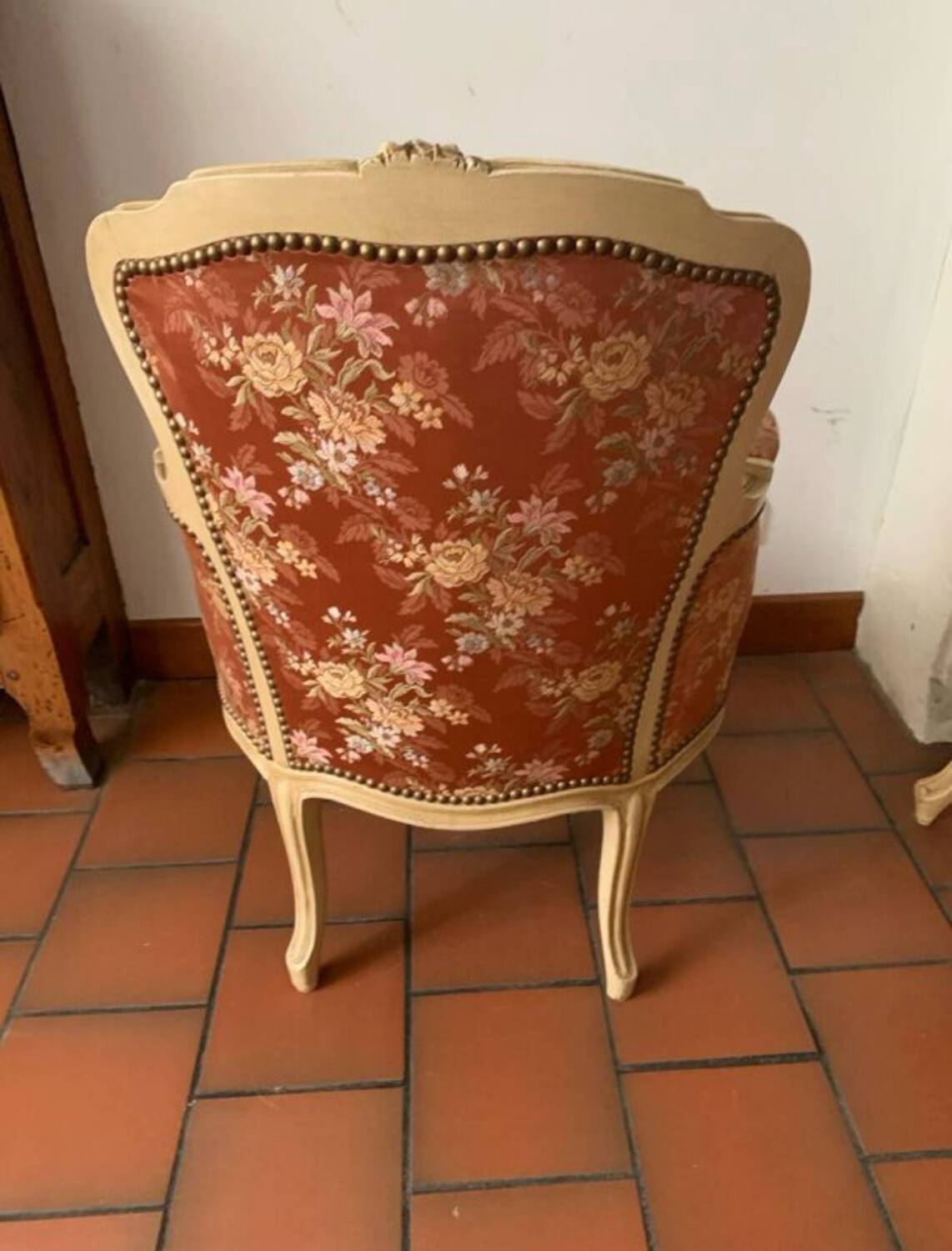 Bergère armchair and chair