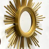 Miroirs rond doré et miroir soleil doré vintage