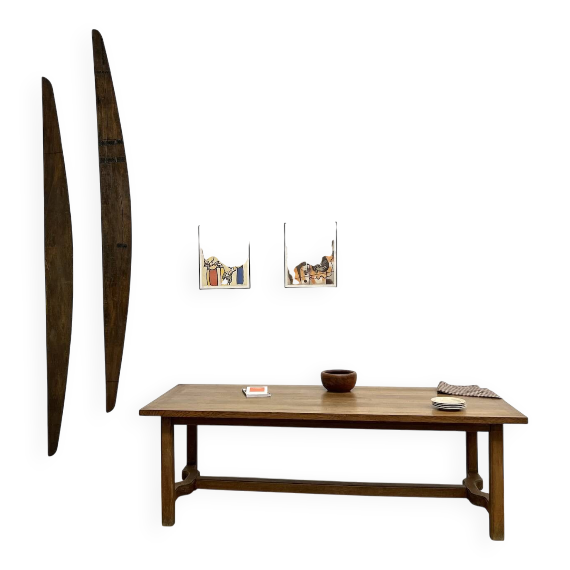 Oak farmhouse table, 1950s