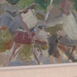 Original Swedish oil on panel – “Seated Figure” by Gösta Stawåsen – vintage & framed – 38 × 29 cm (15.0" × 11.4")