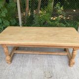 Renovated farmhouse dining table in solid oak, 20th century, 200cm