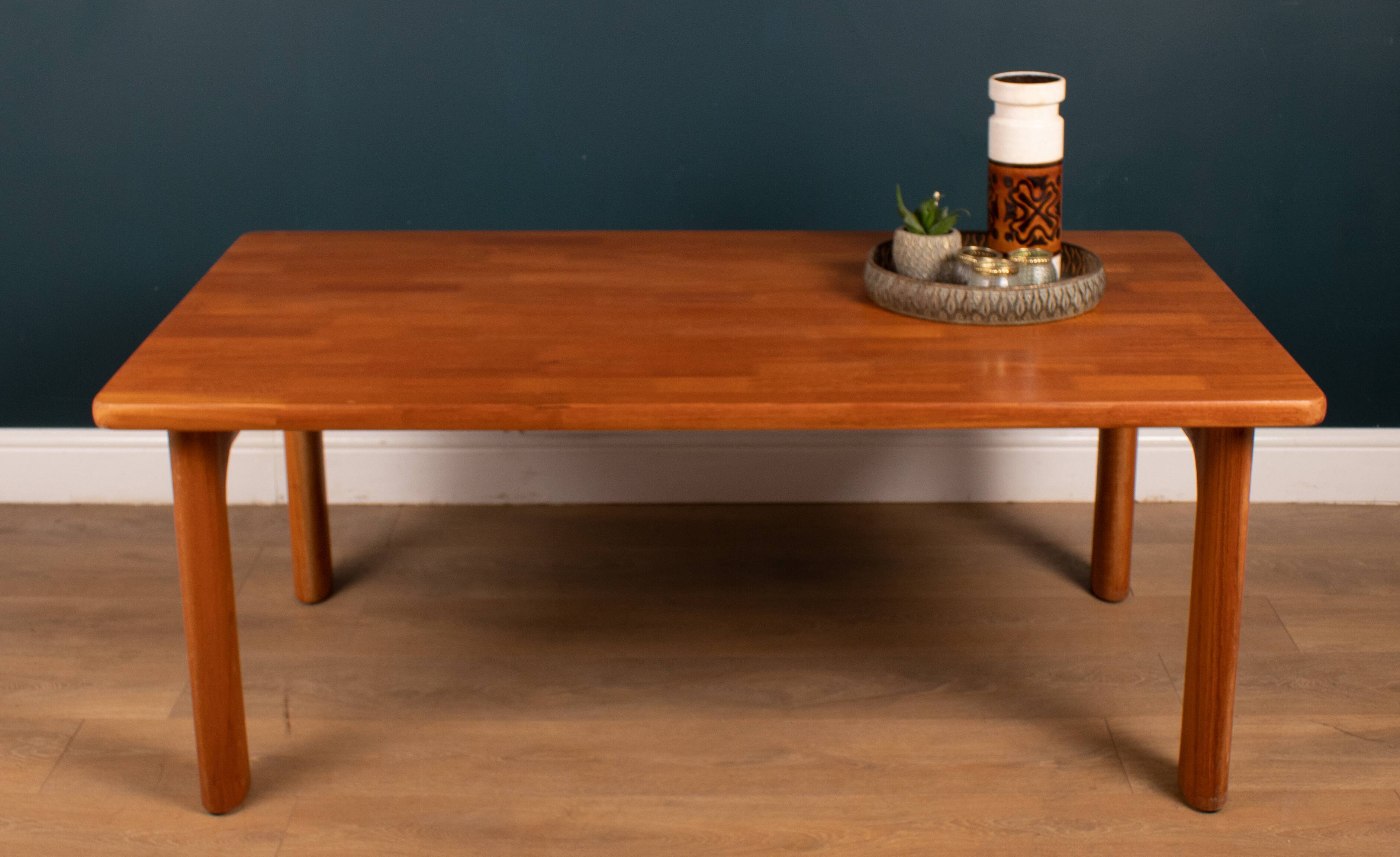 Restored Danish Solid Teak 1960s Retro Coffee Table