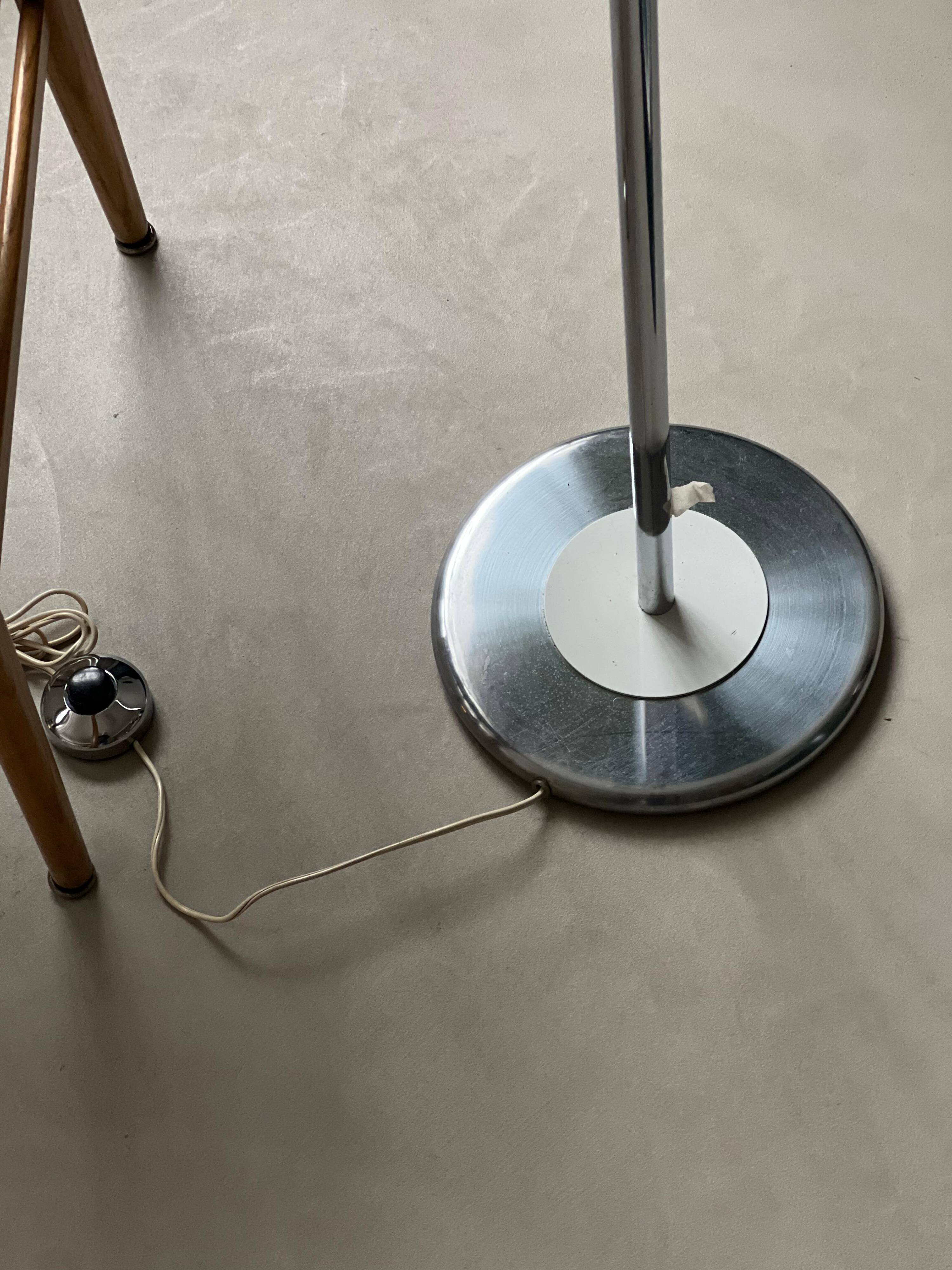 Mid-Century Decorative Floor Lamp in Chromed Metal with Diamond Shaped Shades