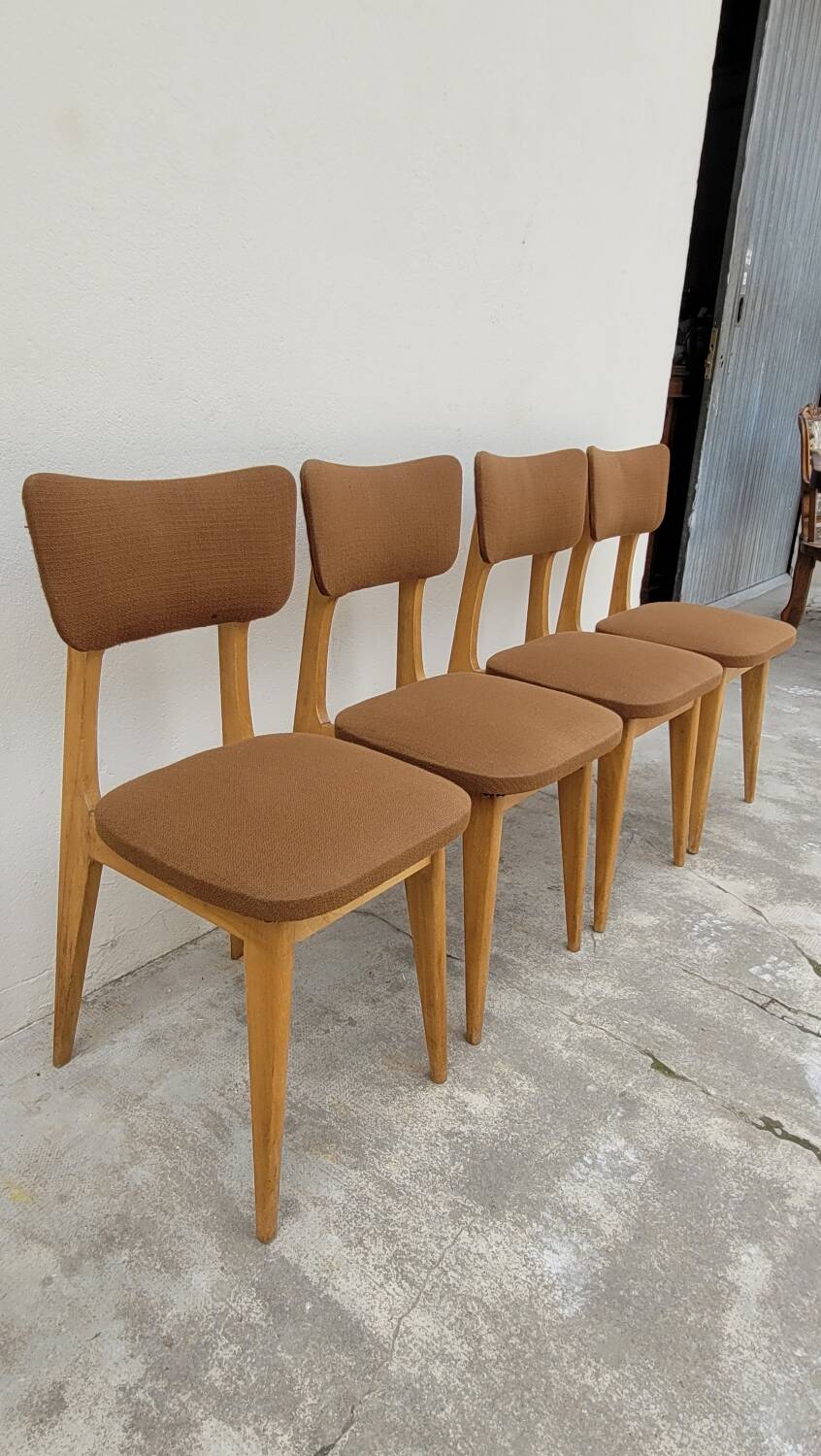 Series of 4 vintage chairs - 1950s