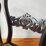 Pair of chairs from the early 20th century, Napoleon III style, with caned seats.