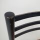 Set of 2 black and straw modernist side chairs, 1960s