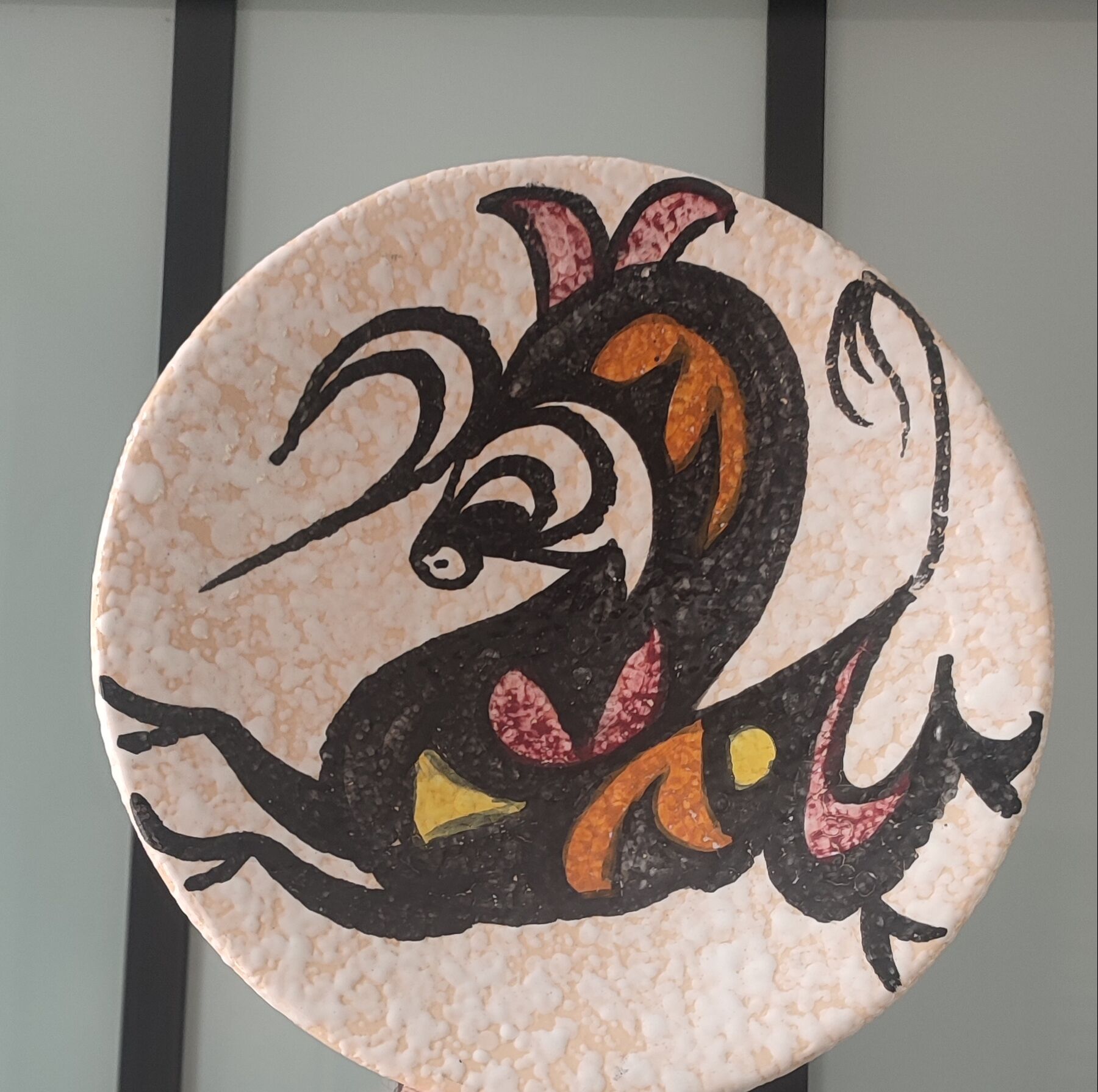 Mural Plate "Fighting Bull" ceramic Pop Art Style (Sanguino)