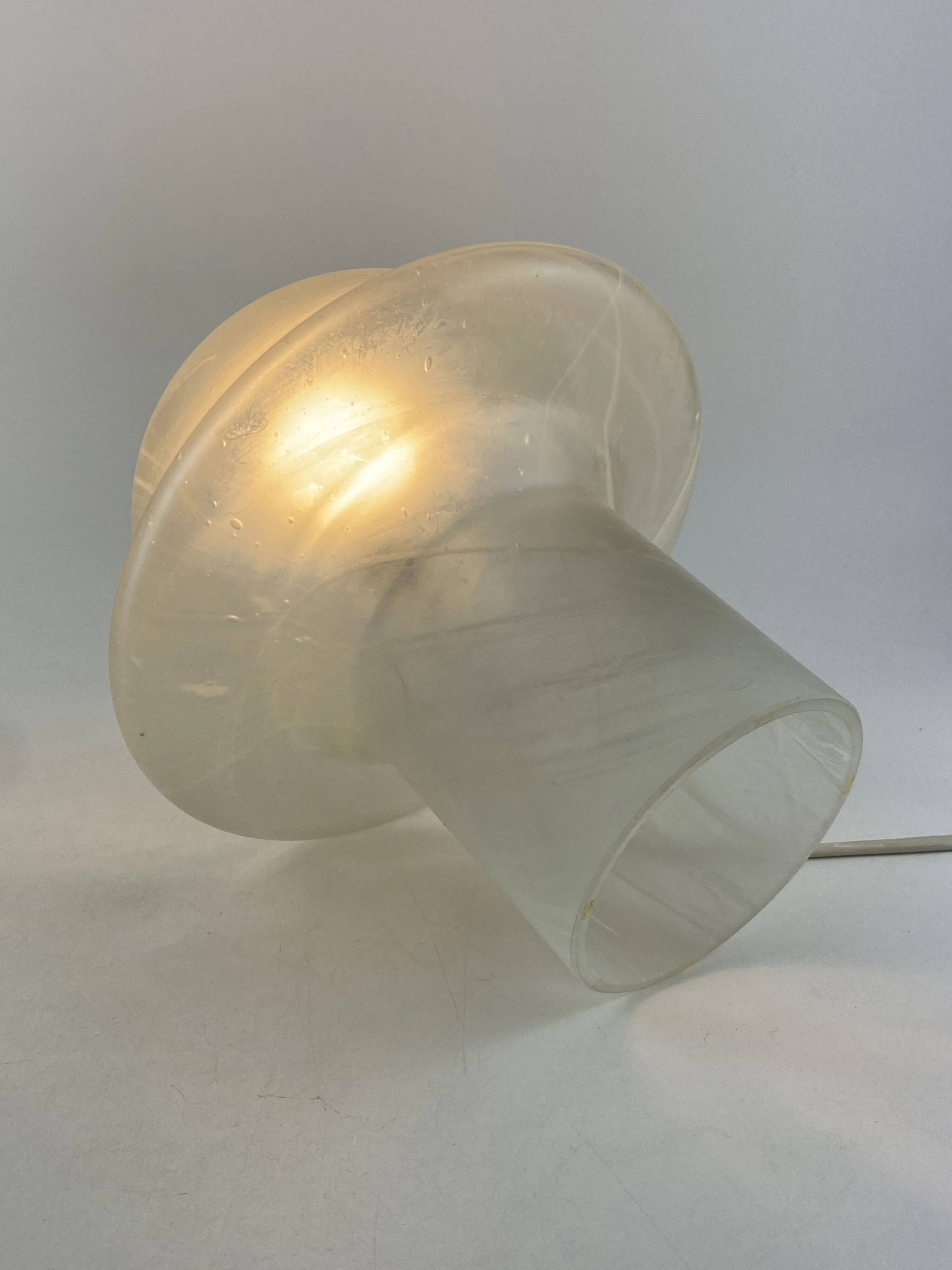 Lampe de table en verre clair Peill et Putzler champignon 1970