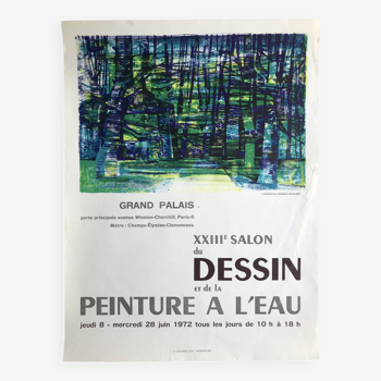 Camille HILAIRE, Salon of drawing and water painting, 1972. Original lithograph poster