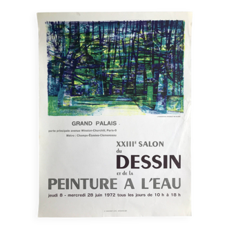 Camille HILAIRE, Salon du dessin et de la peinture à l'eau, 1972. Affiche en lithographie originale