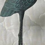 Bronze crane sculpture