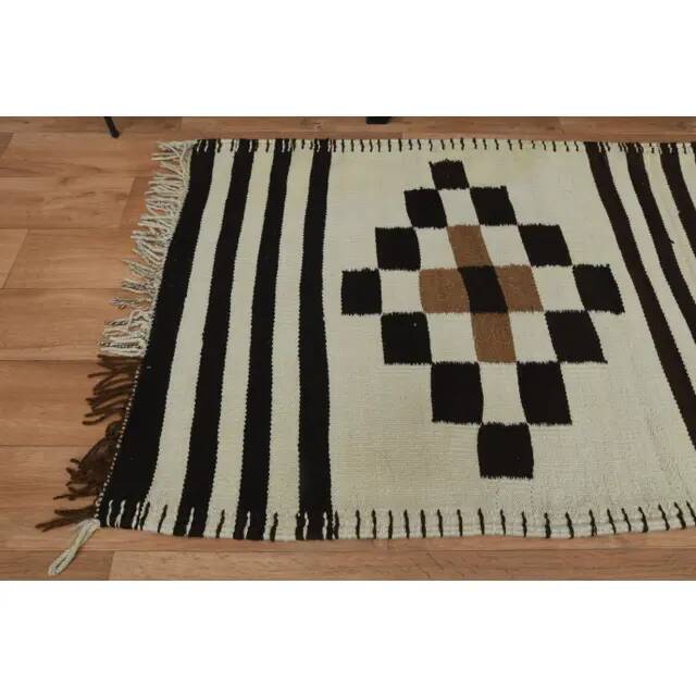 Tapis couloir vintage turc Oushak fait main beige des années 1970 92x292